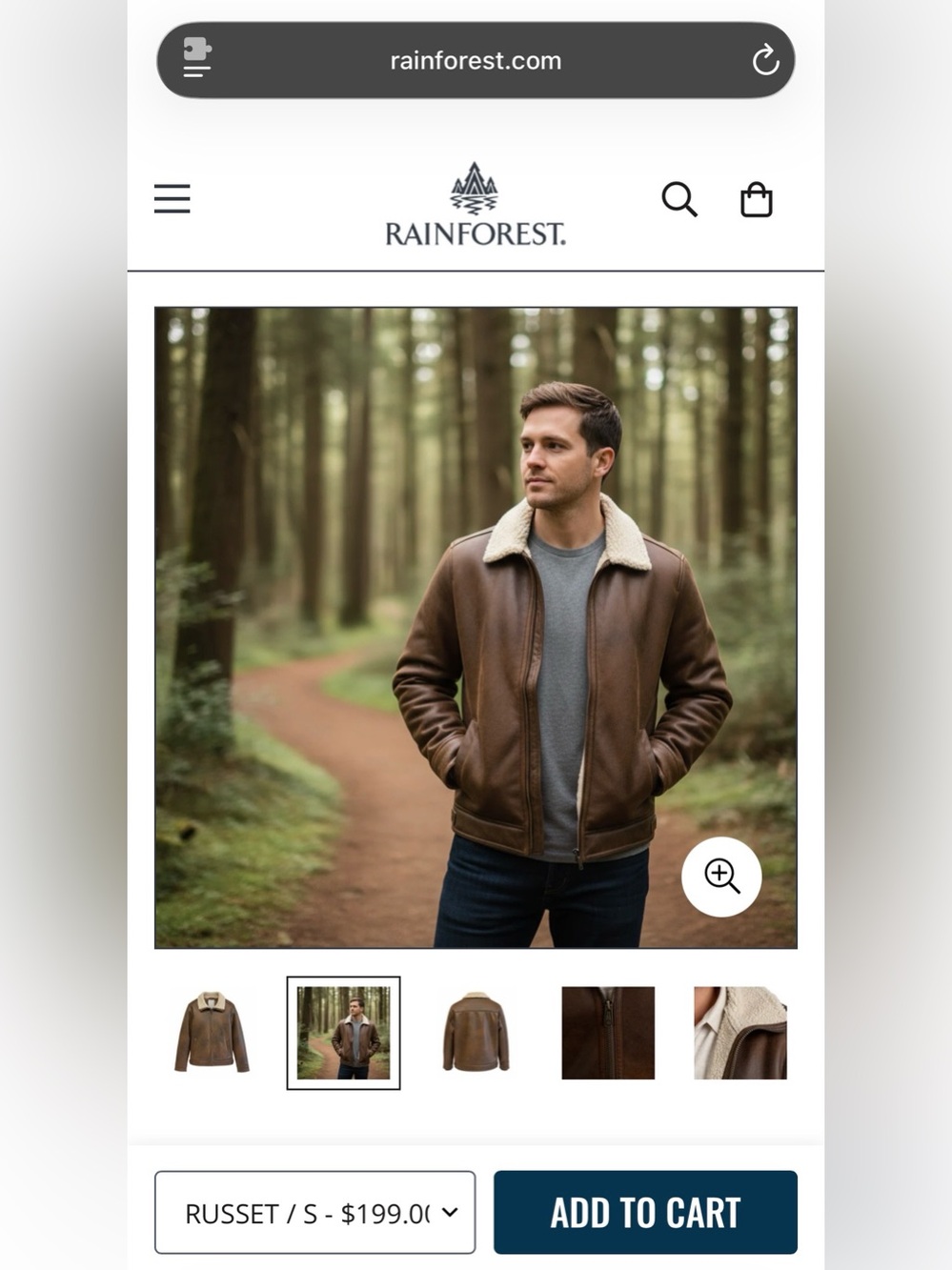 Rainforest leather jacket orig $199